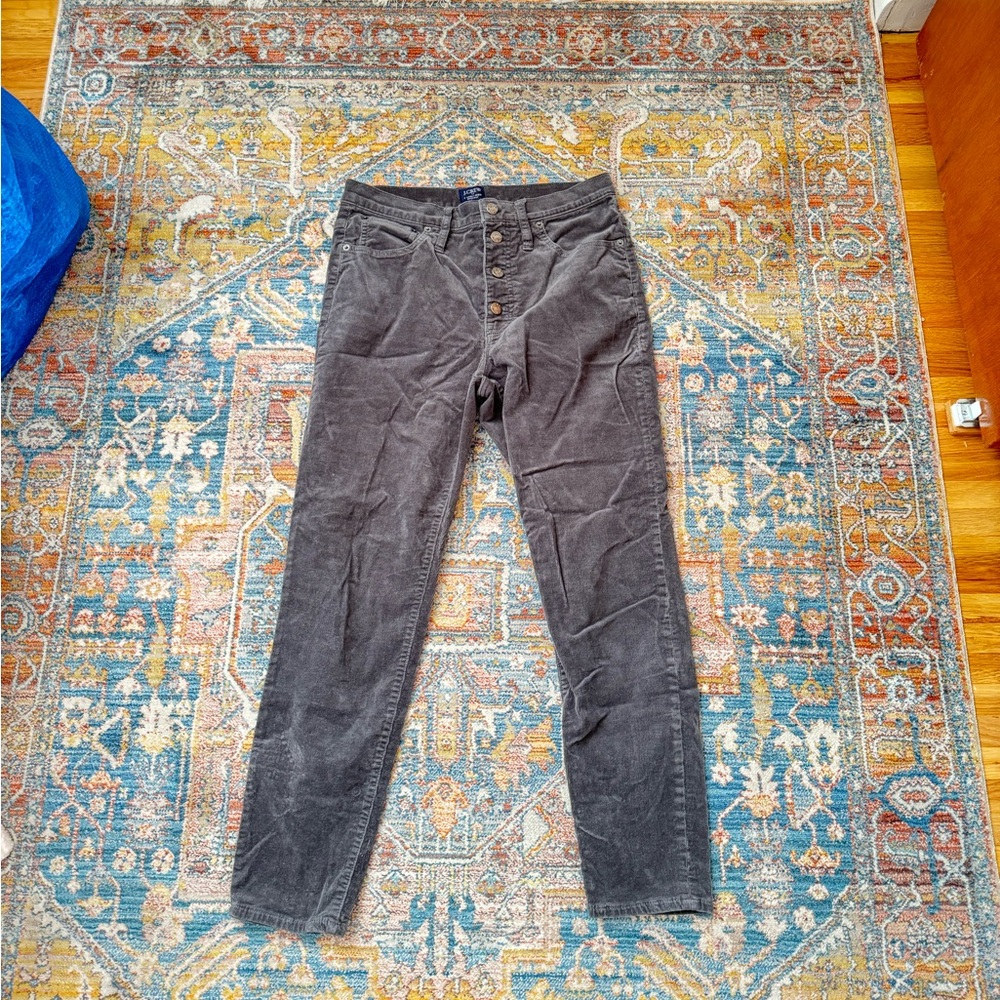 J.Crew 9” high-rise skinny jeans in grey corduroy